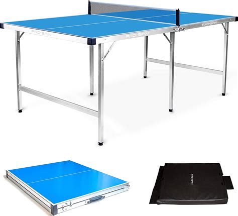 This midsize ping pong table can fold up and go anywhere