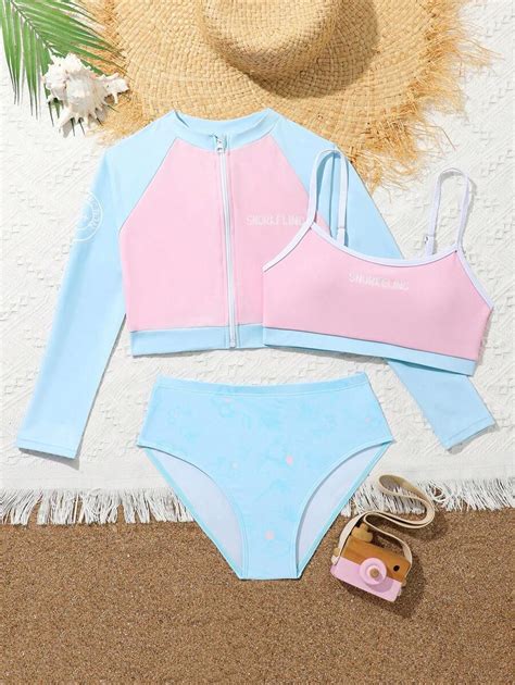 Conjunto De Mai Bikini Pe As Para Garotas Pr Adolescentes Top