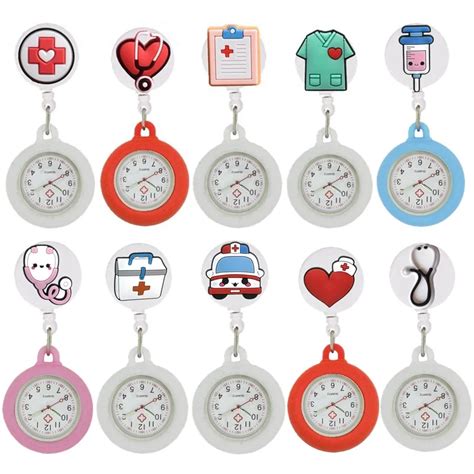 Relojes De Bolsillo Retr Ctiles Con Dibujos Animados Para Enfermera Y