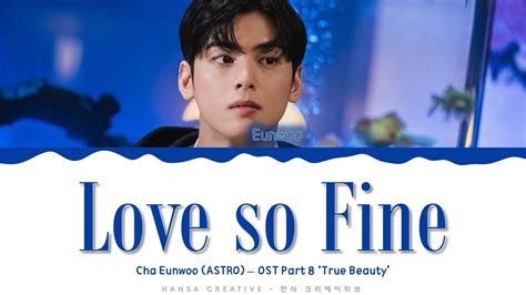 Cha Eunwoo Astro Love So Fine True Beauty Ost Lyrics Color