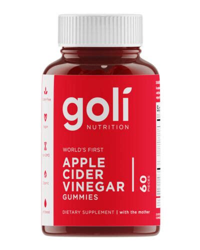 Goli Nutrition Apple Cider Vinegar Gummies 60 Count 627987249620 Ebay