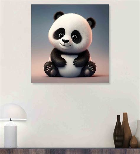 Buy Baby Cute Panda Multicolour Canvas Framed Wall Painting At 22 Off