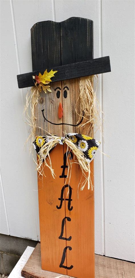 Fall Scarecrow Handmade HANDPAINTED Fall Wood Crafts Fall Yard