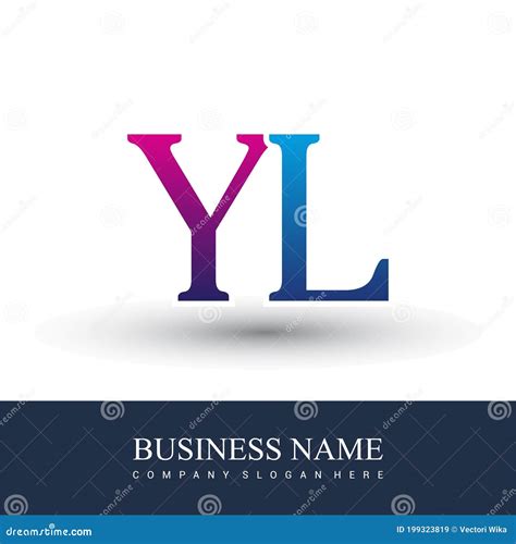 Logotipo De Letra Inicial Yl Vermelho E Azul Colorido Elementos De Modelo De Design De Logotipo