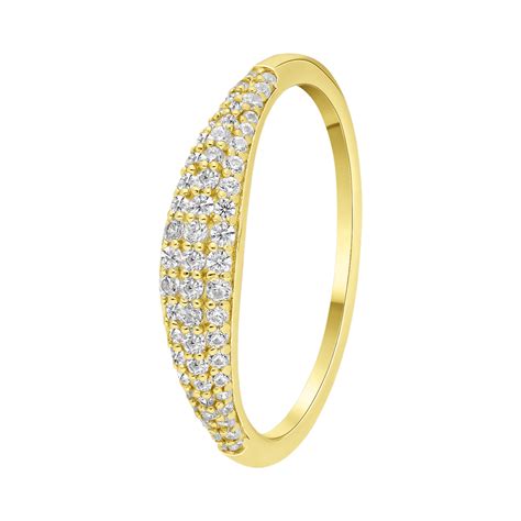 Zilveren Ring Goldplated Met Zirkonia Lucardi Be