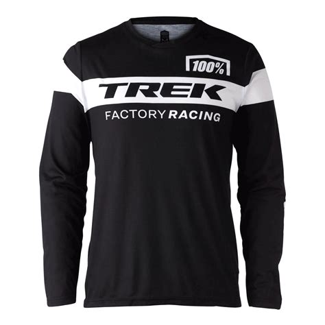 100 Trek Factory Racing Airmatic Fahrrad T Shirt Trikot Lang Schwarzweiß 2024 Von Top