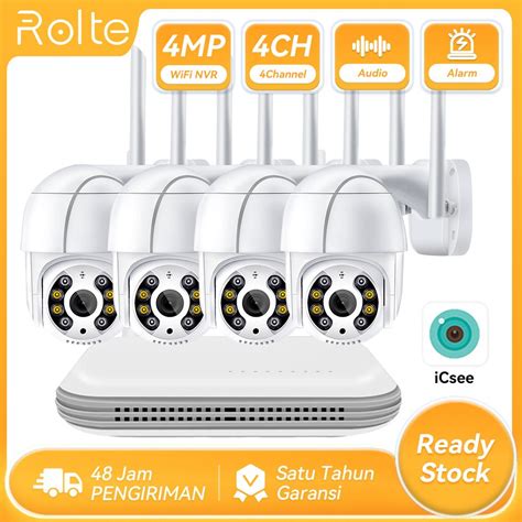 Jual Rolte 4MP Pakte CCTV 8 Channel WiFi NVR 4 Kamera WiFi PTZ Motion