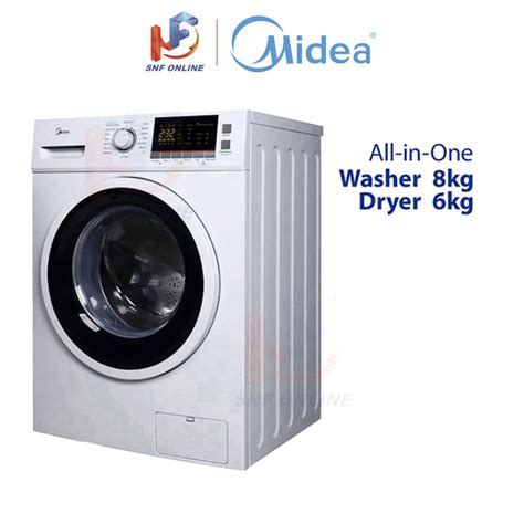 Midea 2 In 1 Front Load Washer Dryer 8kg 6kg Mfc80 Dr1400 Shopee