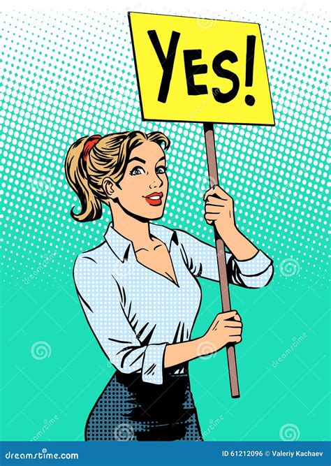 Yes Consent Rally Hands Sign And Letters Cartoon Vector