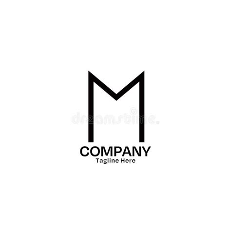 Letter M Minimalist Logo Design Template Stock Illustration