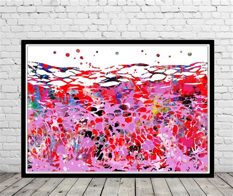 Skin Histology Watercolor Print Skin Layers Epidermis Stratum Corneum