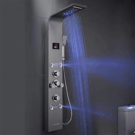 Menatt Led Lights Shower Panels Tower System Sus304 Stainless Steel