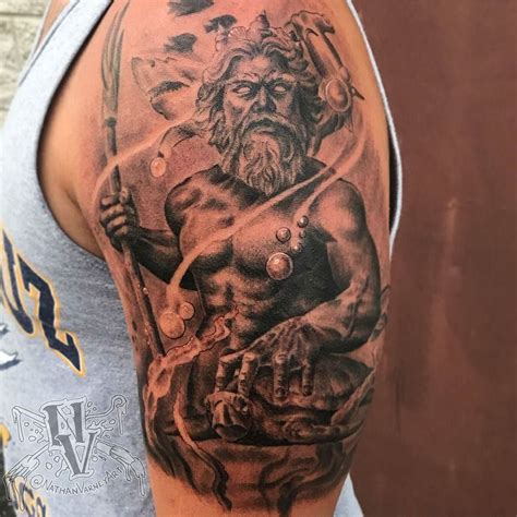 King Neptune Tattoo By Nathan Varney Nathanvarneyart Riotinktattoo