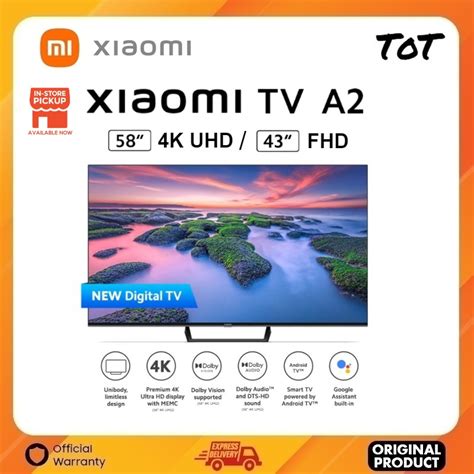 XIAOMI TV A2 58 Inch 4k Ultra HD 43 Inch FHD L Refresh 60Hz Android