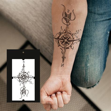 Details Compass Temporary Tattoo In Cdgdbentre