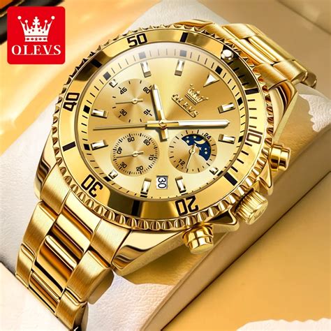 Olevs Reloj Anal Gico De Acero Inoxidable Para Hombre Accesorio De Pulsera De Cuarzo Resistente