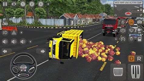 GAME MOBIL DUMP TRUK MUATAN SAWIT OLENG TERGULING MOD BUSSID GAME