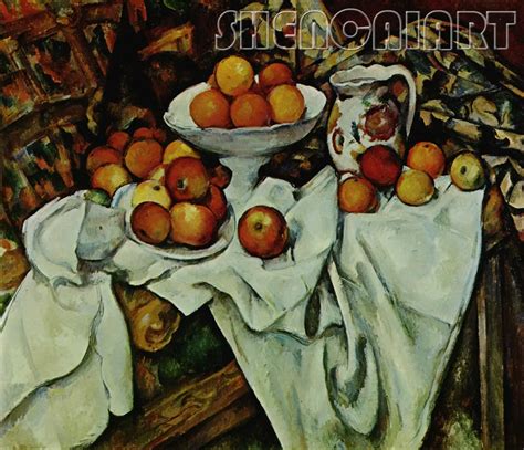 Still Life With Apples And Oranges By Paul Cezanne High Quality Famous