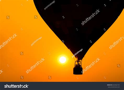 Silhouette Hot Air Balloons Sunset Stock Photo Edit Now