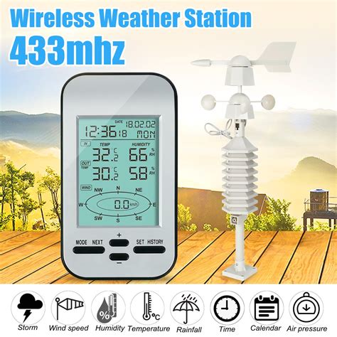 Professional RF 433mhz Wireless Weather Station Clock Wireless