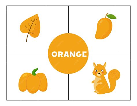 Premium Vector | Learning basic primary colors for children. orange.