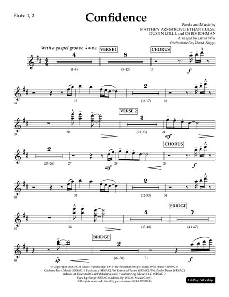 Confidence Choral Anthem Satb Flute Sheet Music Pdf Lifeway Choral Arr David Wise Orch