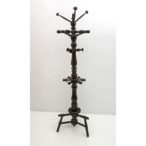 Vintage Walnut Coat Rack And Umbrella Stand Italy