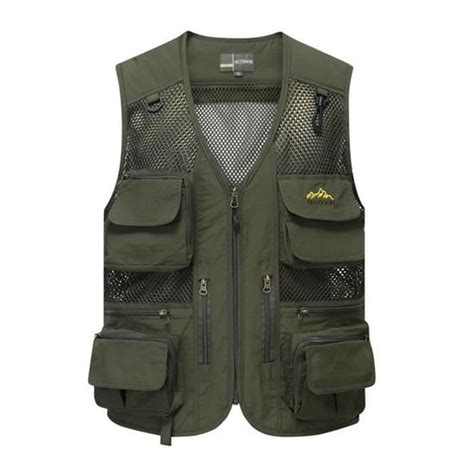 Hommes Gilet De P Che En Maille Multipoches Gilets Plein Air L Ger