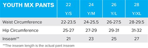 Size Charts Fxr Racing Usa