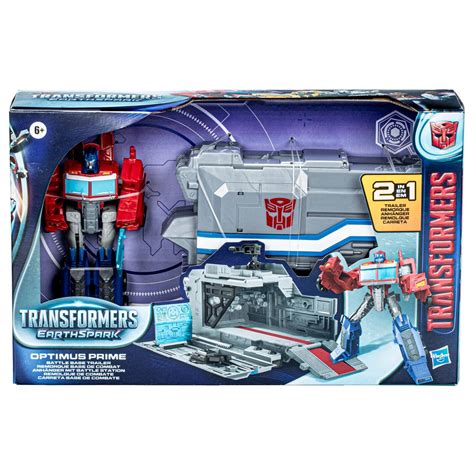 Transformers Earthspark Optimus Prime Battle Base Trailer Stock Images