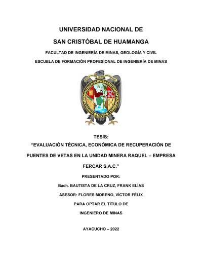 UNIVERSIDAD NACIONAL DE SAN CRISTÓBAL DE HUAMANGA