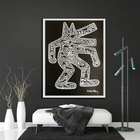 Keith Haring Dog Canvas, Keith Haring , Keith Haring Print, - Inspire ...