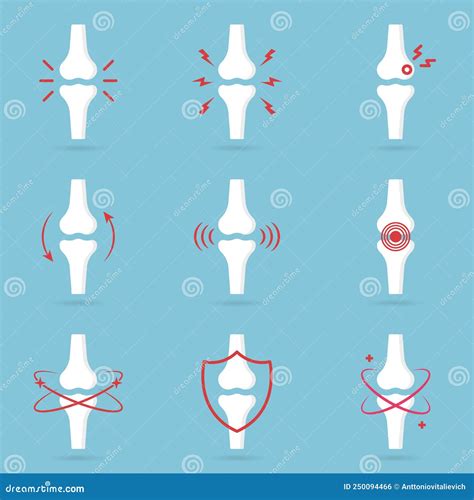 Knee Joint Pain Silhouette Icon Set Ache Of Knee Hand Leg Skeleton