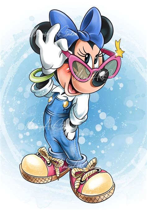 Minnie Mouse Drawing Digital Illustrations By Mouseartstudio