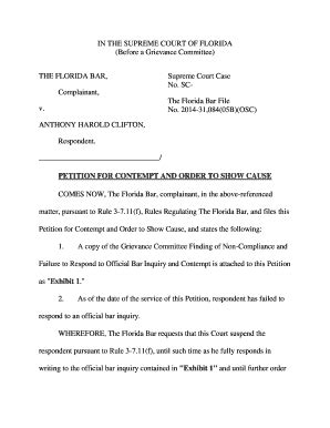 Show Cause Petition Format Fill Online Printable Fillable Blank