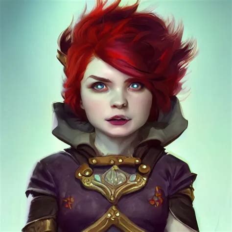 A Spirited Halfling Sorcerer Woman With Red Hair Stable Diffusion