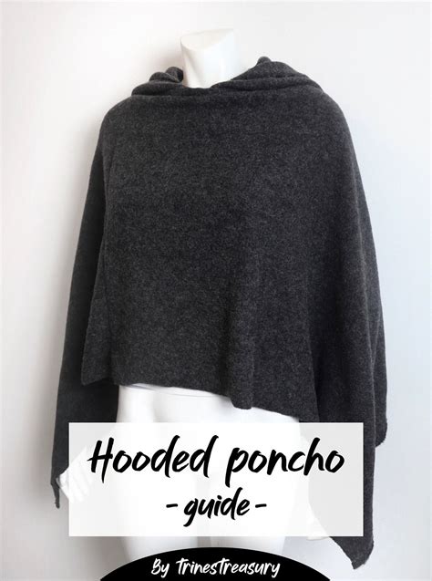 Easy Hooded Poncho Sewing Pattern Guide 3 Different Hood Etsy