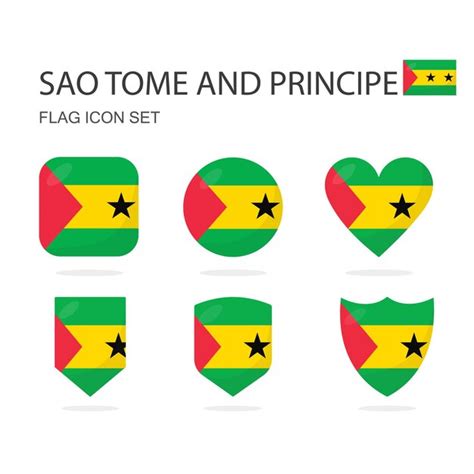 Premium Vector Sao Tome And Principe 3d Flag Icons Of 6 Shapes All