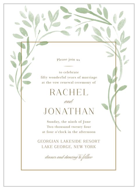 Botanic Frame Vow Renewal Invitations By Basic Invite