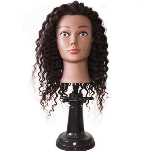 Ethnic Curly Cosmetology Mannequin Manikin Training Head With Natural