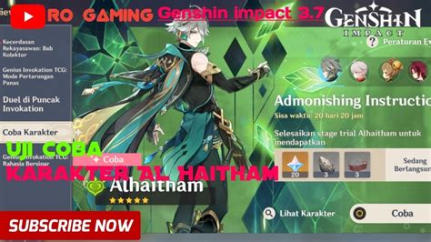 Uji Coba Karakter AL Haitham Genshin Impact 3 7 YouTube