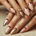 Classy Nude And Gold Nail Design Ideas To Elevate Your Look Style Zuri