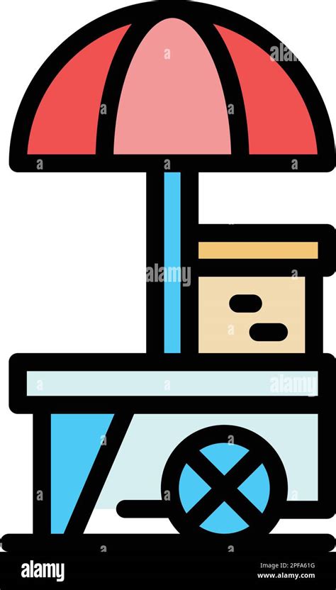 Popcorn Cart Icon Outline Popcorn Cart Vector Icon For Web Design