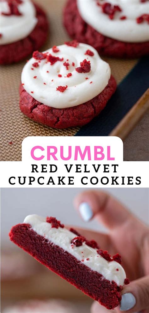 Easy Crumbl Red Velvet Cupcake Cookies Recipe Crumble Cookie Recipe