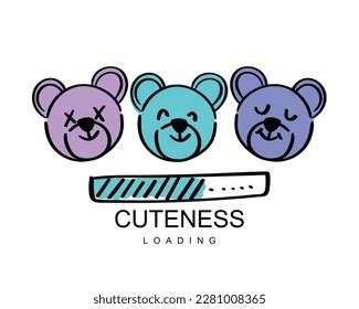 Smiling Emoji Face Cute Teddy Bear Stock Vector (Royalty Free ...