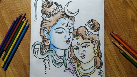 How To Draw Lord Shiva And Mata Parvati For Maha Shivaratrispecial Very