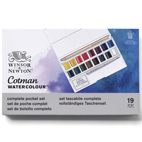 Winsor Newton Cotman Watercolour Paint Complete Pocket Set Art