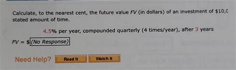 Solved Calculate To The Nearest Cent The Future Value FV Chegg