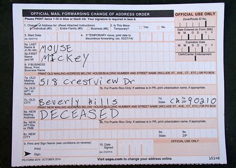 Postal Service Change Of Address Printable Form Printable Forms Free