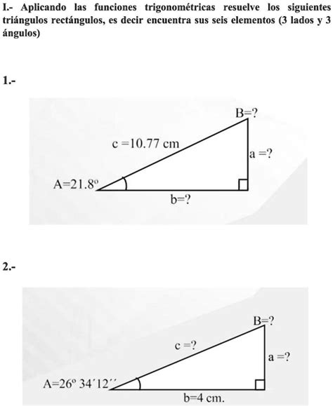 Solved Aplicando Las Funciones Trigonom Tricas Resuelve Los Siguientes